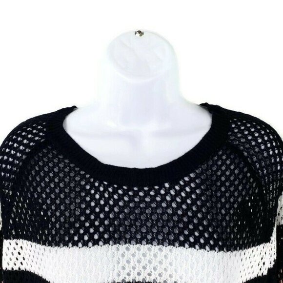 RD Style Stitch Fix Arsenal Tri Color Long Sleeve Fish Net Sweater Womens M 90's - Picture 2 of 11